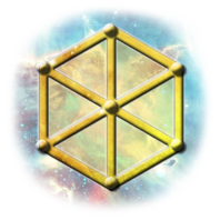 The hexagon center symbol of the researcher